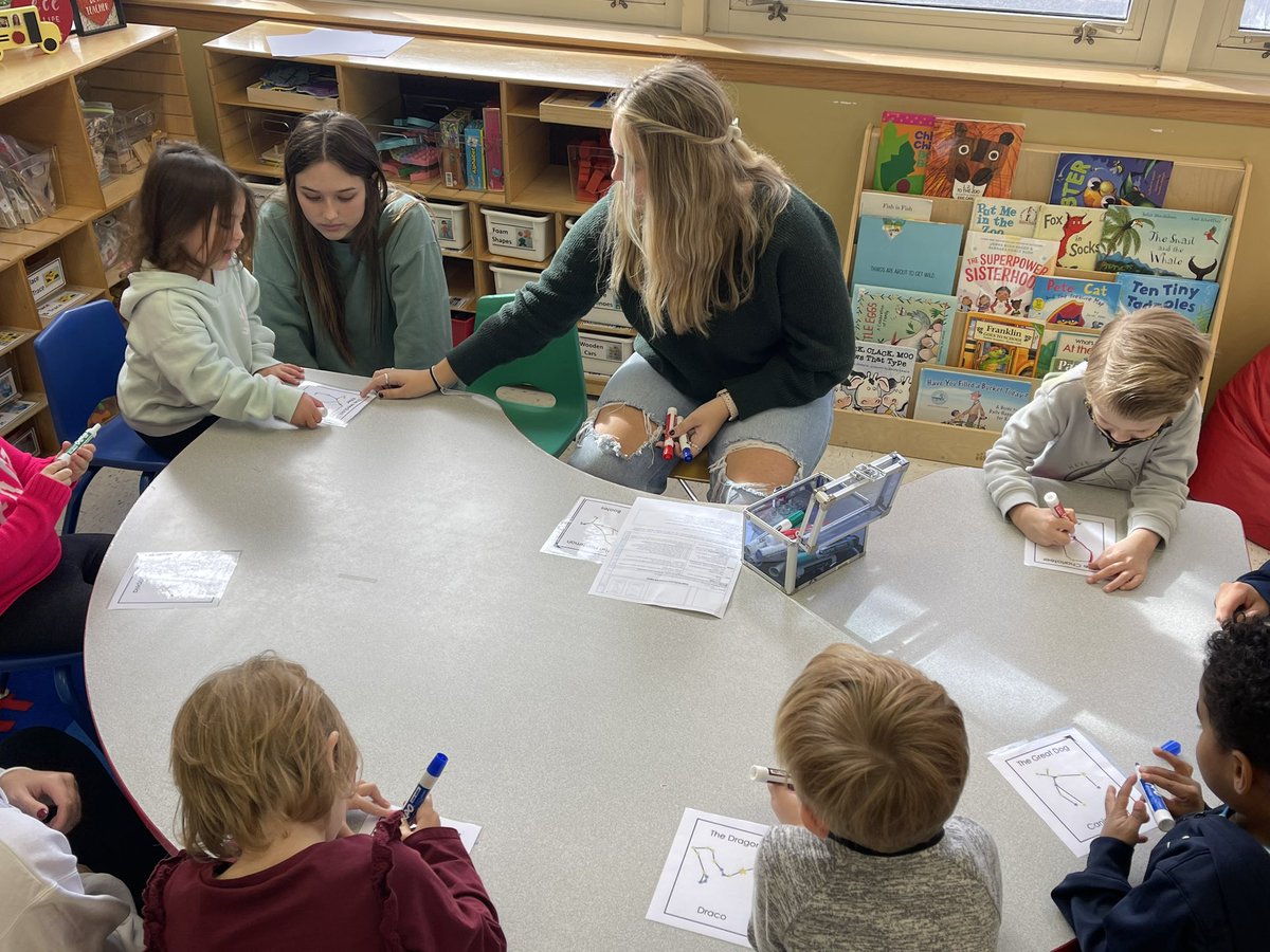 NCHSPreschool's tweet photo. Focusing on tracing constellations with Ms Ella #galaxyweek #partnersingrowth @NCHSRedhawksCTE @NCHSOFFICIAL https://t.co/hIokLw3KM0