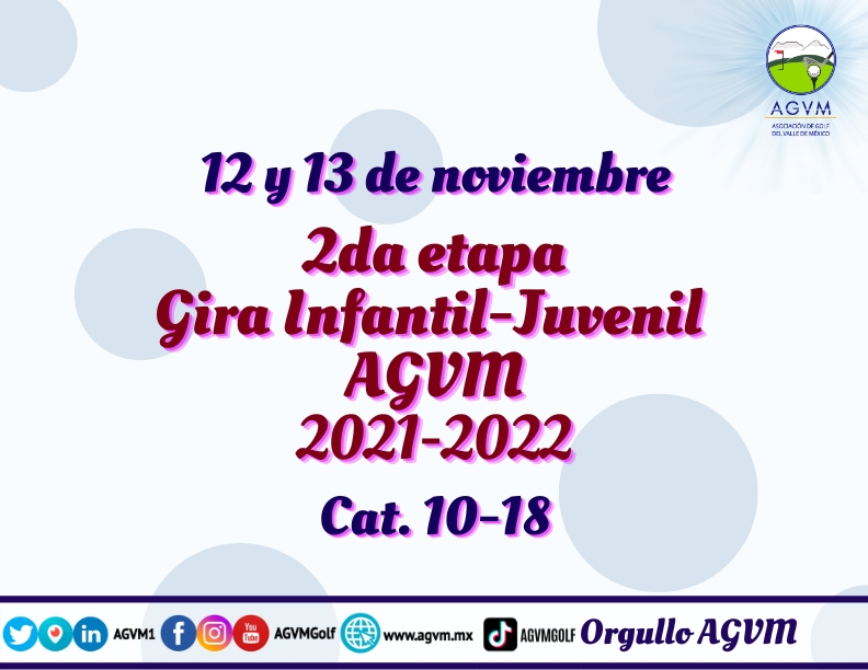 #AGVM | 2da etapa de la 'Gira Infantil-Juvenil'
📆 12 y 12 de noviembre
⛳ #HaciendaCantalagua
😎🏅🏆🤩⛳
#OrgulloAGVM