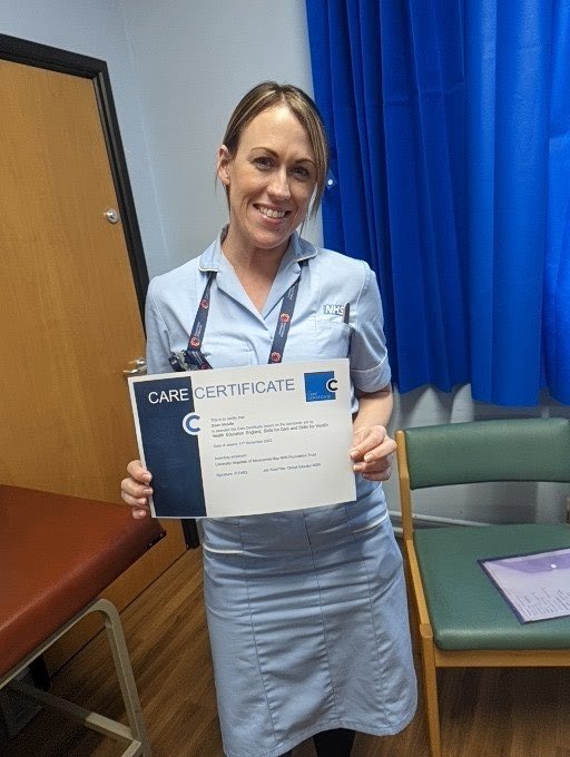 Congratulations to Dawn, a Maternity Support Worker at Helme Chase Maternity Unit, on completing the @skillsforcare Care Certificate! 🎉 #CareCertificate #MaternityWorkforce