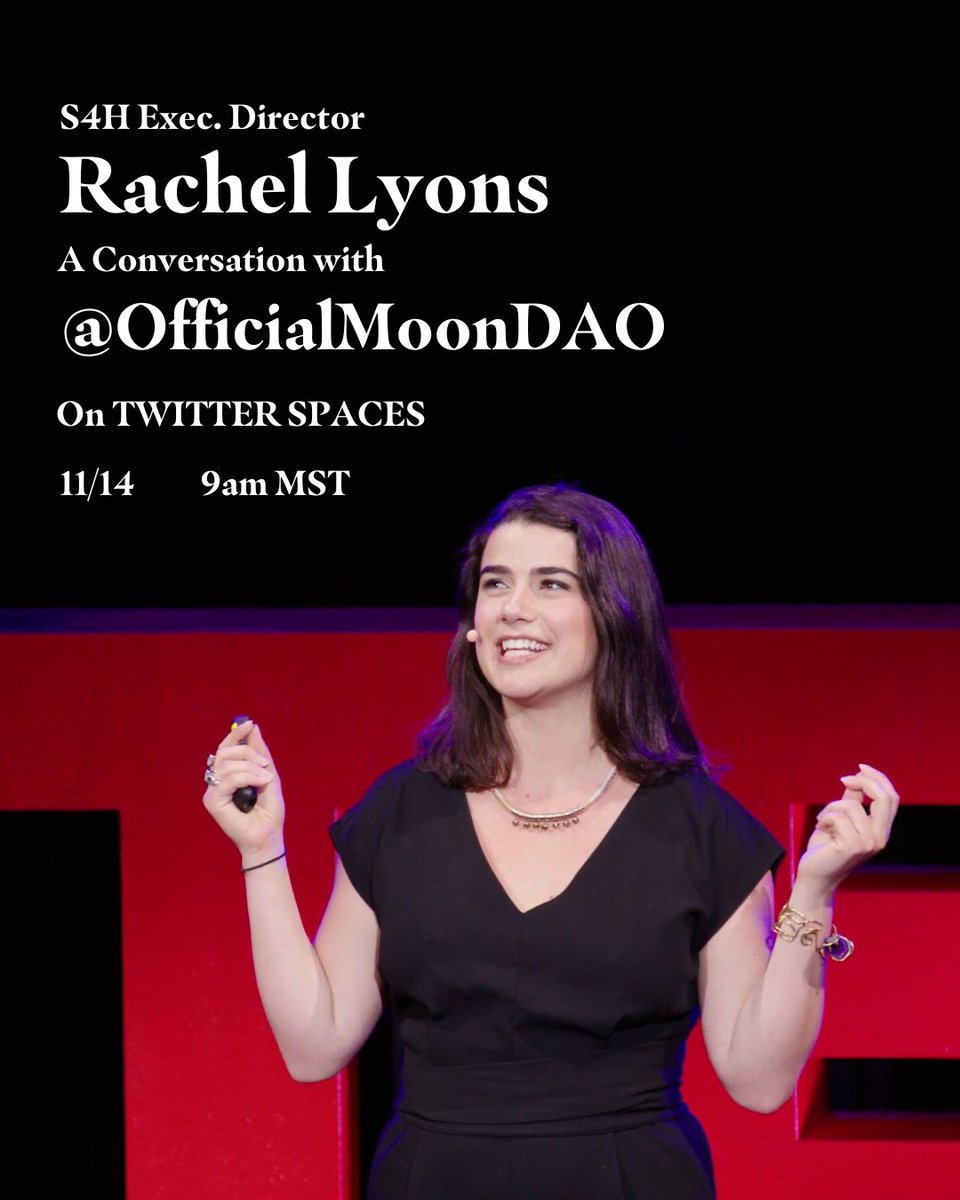 SpaceHumanity's tweet image. A conversation with @officialmoonDAO about the future of human spaceflight - 11/14 - 9am MST.

Looking forward to continuing the conversation from the launch site of our two crewmates, Sara Sabry &amp;amp; @CobyCotton 

#TwitterSpaces