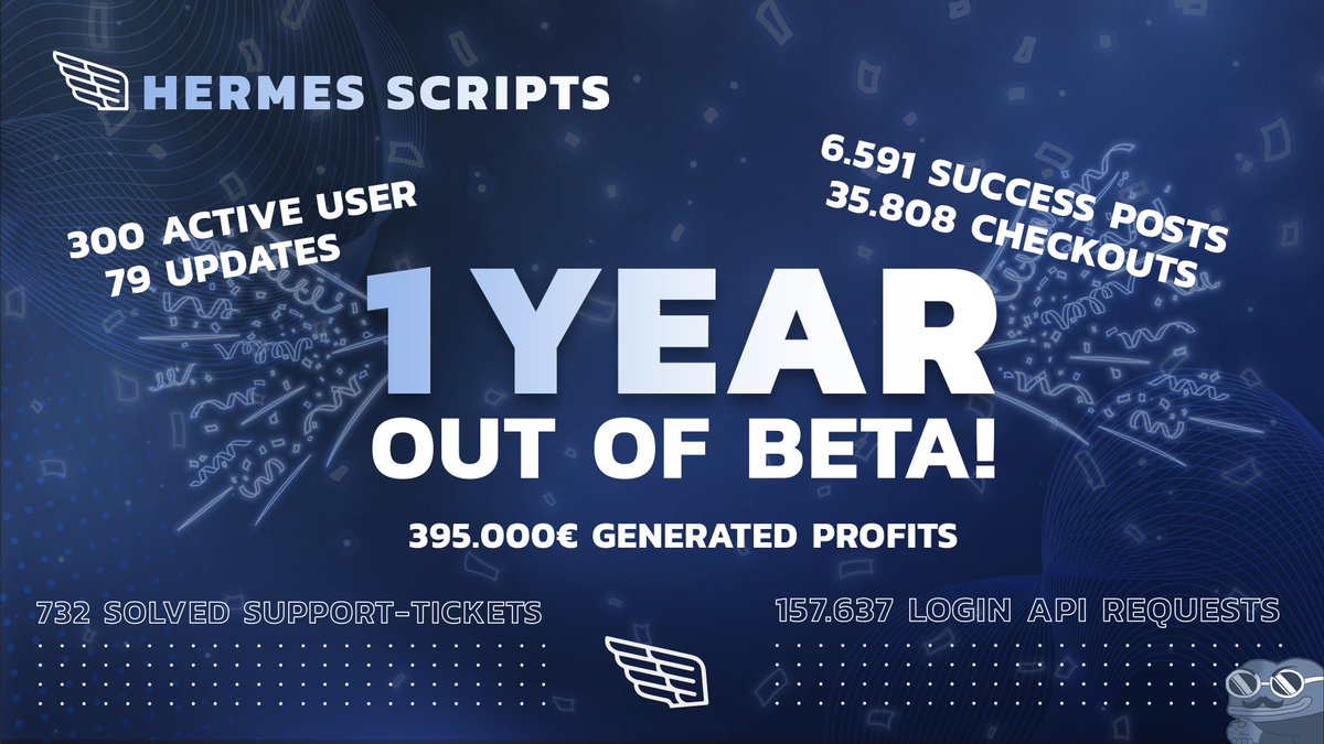 Hermes Scripts (@hermesscripts) on Twitter photo Happy Birthday๐
1 Year Anniversary for being out of BETA with insane statistics!
๐๐๐๐๐๐๐๐
5x 10โฌ Amazon Gift Card
2x 25โฌ Amazon Gift Card
2x HermesScripts Bottle Opener & Sticker packages
hpr.co/-IgtRwc1nmUi3Kโฆ
Share, Like and Follow us to join the giveaway! ๐๐๐ Happy Birthday๐
1 Year Anniversary for being out of BETA with insane statistics!
๐๐๐๐๐๐๐๐
5x 10โฌ Amazon Gift Card
2x 25โฌ Amazon Gift Card
2x HermesScripts Bottle Opener & Sticker packages
hpr.co/-IgtRwc1nmUi3Kโฆ
Share, Like and Follow us to join the giveaway! ๐๐๐