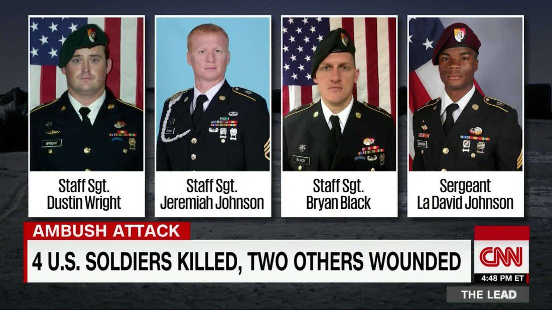 @GhostofTheKare1 8 Benghazi investigations cleared Hillary & FYI, the Republican Congress cut their security budget. But funny that you’re cool that Trump sent 4 soldiers to their death in Niger simply because President Obama refused to green light the dangerous mission.