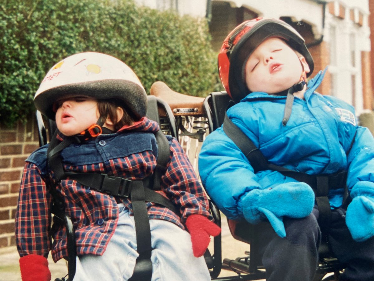 IWill41's tweet photo. Our kids were travelling the streets of Shepherd's Bush on the back of a @pashleycycles tricycle whilst they were still at nursery.  @theJeremyVine @MikeyCycling @TheWarOnCars @London_Cycling @markandcharlie @cyclegaz @azb2019 https://t.co/wDBIZ34nEt