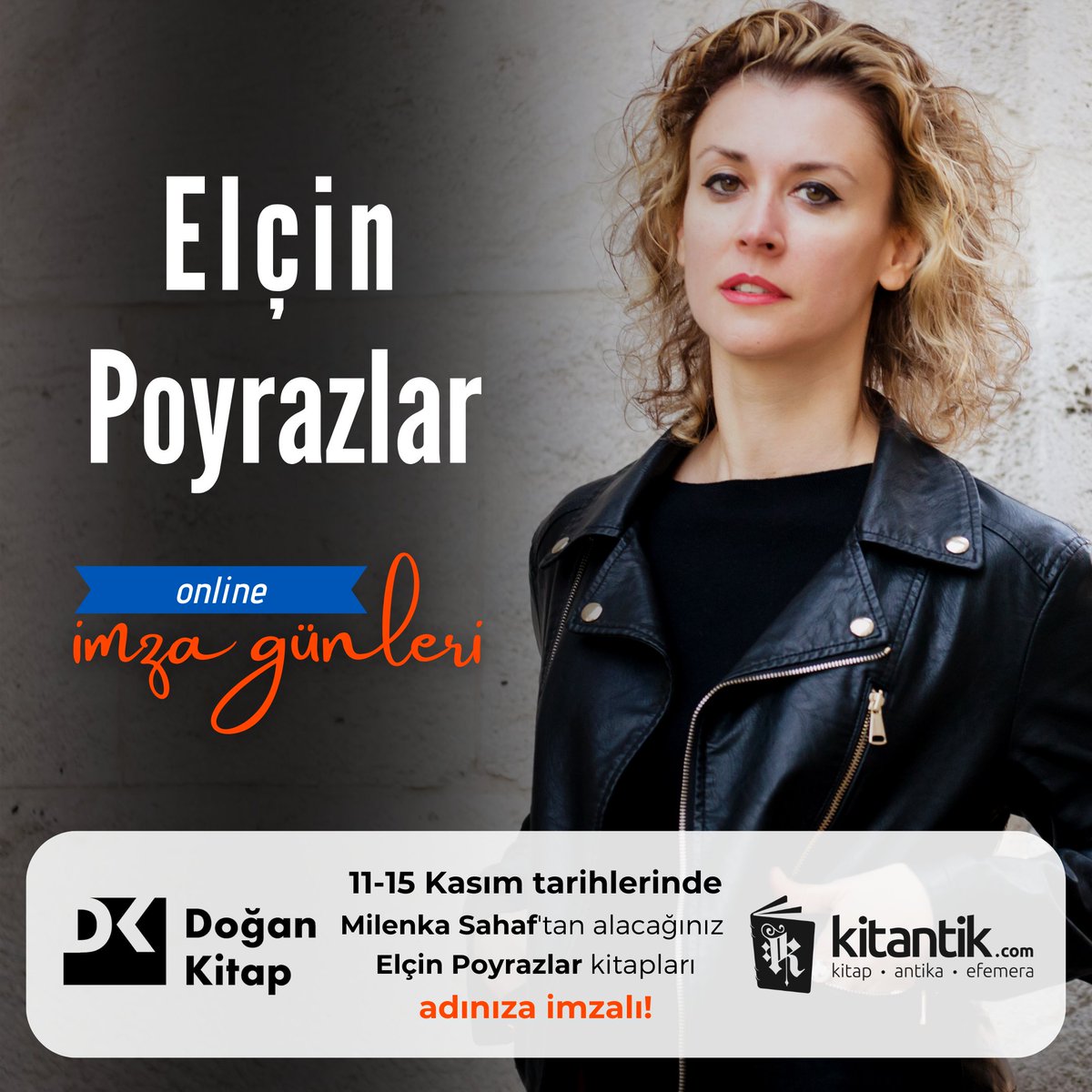 kitantikk's tweet photo. ✍️⏰️Yeni kitabı "Kayıp Yüz" ile değerli yazar Elçin Poyrazlar'ı online imza günlerinde yeniden ağırlıyoruz.
15 Kasım Salı gün sonuna kadar adınıza imzalı kitaplarınızı sipariş verebilirsiniz.
https://t.co/moyb6wCXTI
#imzalıkitap #kitap #imzagünü https://t.co/WeNjWU1lHg