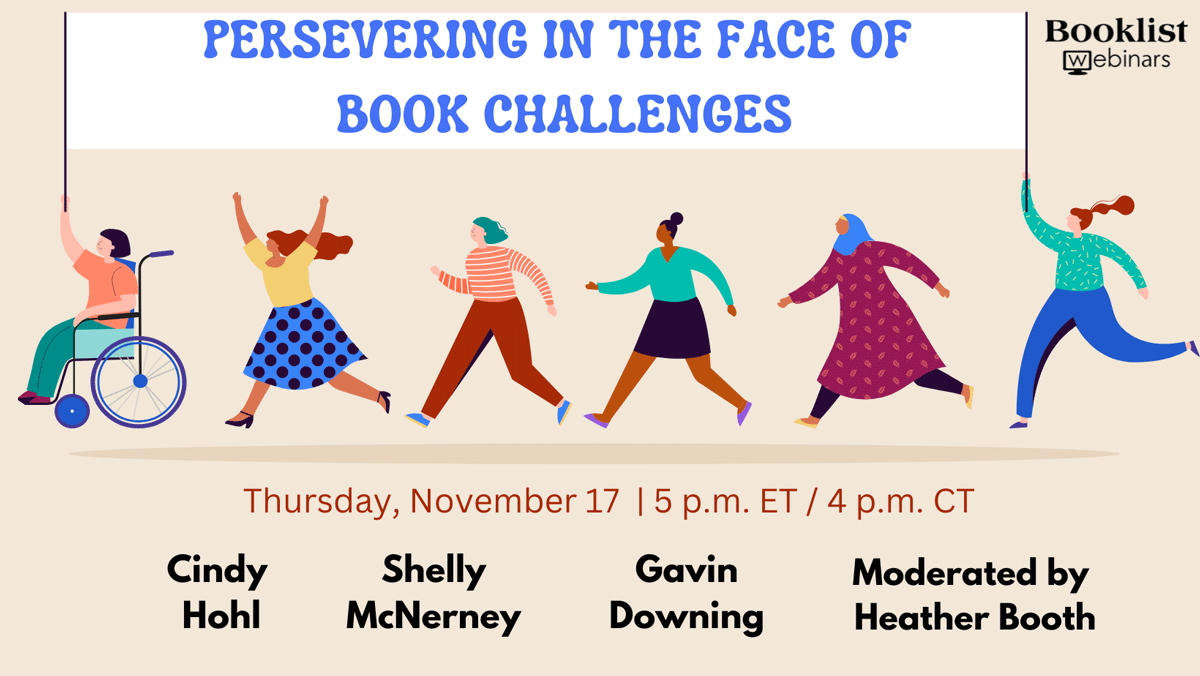OIF's tweet image. The increase in book challenges is exhausting and disheartening. Join @ALA_Booklist's conversation about how we press on for our patrons and communities, for intellectual freedom, and for ourselves. 11/17 4pmCT. Register: ala-events.zoom.us/webinar/regist…
