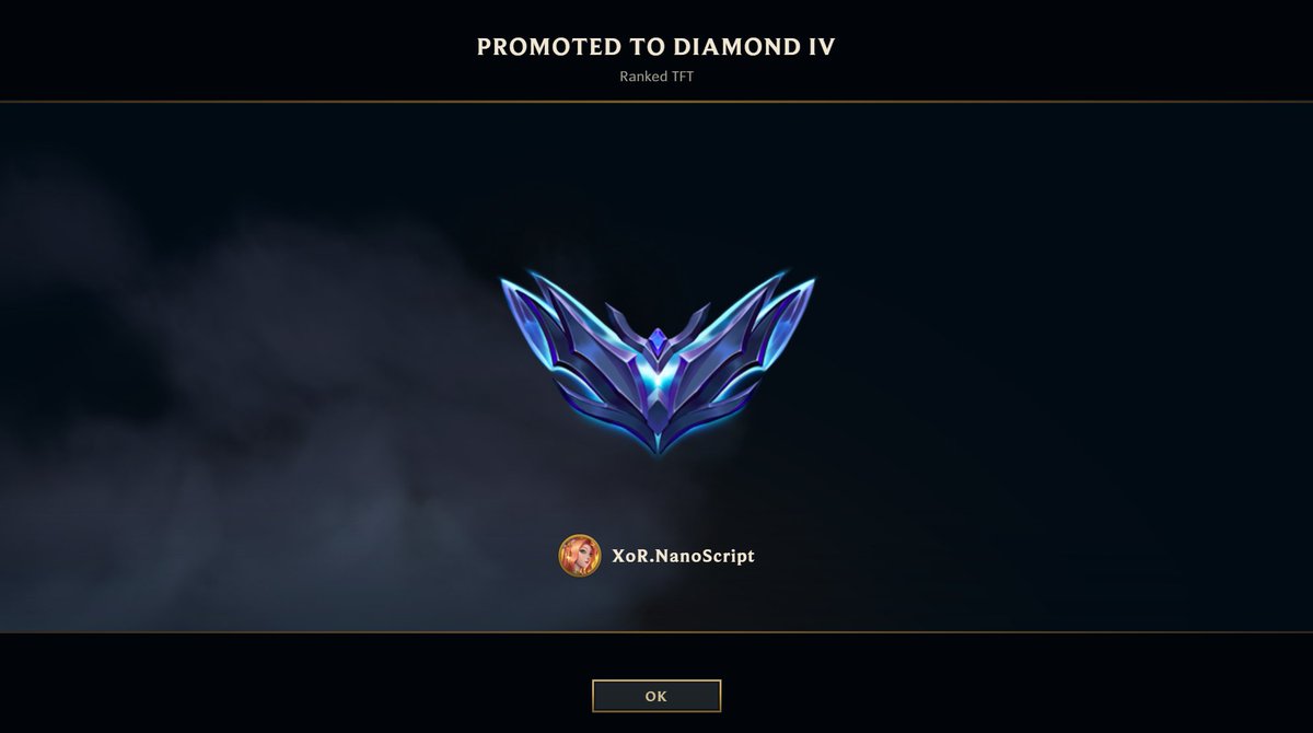 NanoScript_'s tweet photo. Just hit diamond today! Not bad for my first set in TFT https://t.co/UEr5jFkmjb