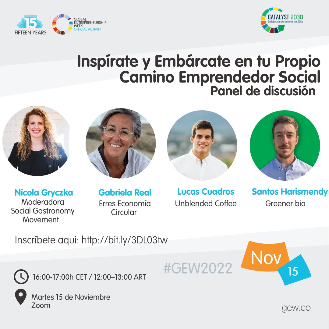 ErresEco's tweet photo. Inspirate y Embarcate en tu Propio Camino Emprendedor Social: Panel de discusión
Sumate y escuchá a los fundadores y representantes de negocios que enfocan el impacto social y climático en Latinoamérica el 15 de Noviembre a las 12 hs (Argentina) https://t.co/xhmEzhq54K