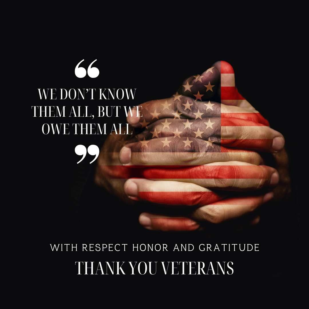 Happy Veteran's Day! To our men and women in uniform, past present and future, Thank you for your service.