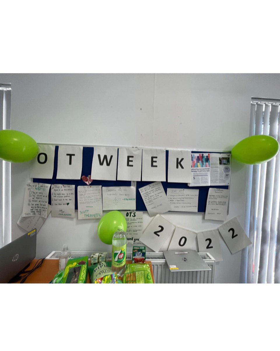 Carlisle Healthcare Primary Care OTs. Proud of our role &amp; celebrating #OTWeek22 
Green snacks, life hacks &amp; promoting our role within our surgery by presenting next week to our GP’s/ surgery staff. #OTLifeHacks #cumbriaOT #primarycareOT #teamgreen <a href="/theRCOT/">Royal College of Occupational Therapists</a>