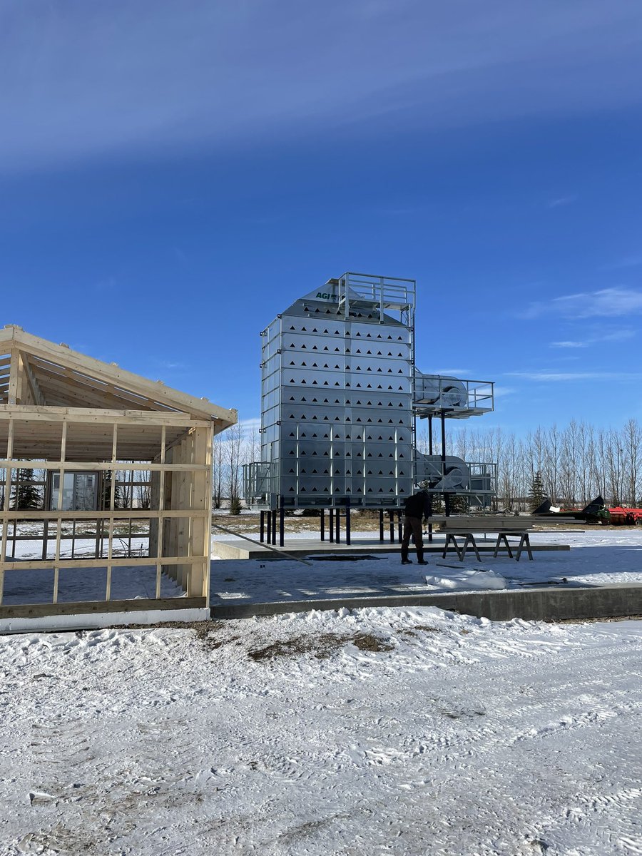 Test shack ready for tin. Dryer all set up. Now just waiting on hopper bins and grain canon. Can’t wait to try this system out in #harvest 2023 <a href="/AgiWestfield/">Agi</a>
