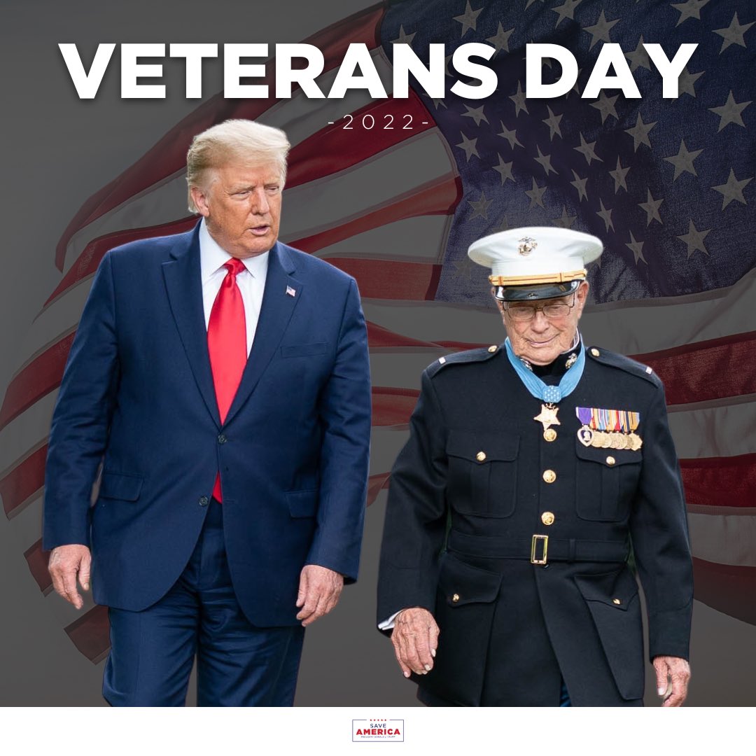 TrumpWarRoom's tweet photo. Honoring the greatest patriots among us. 🇺🇸 #veteransday https://t.co/pohaXYuwCW