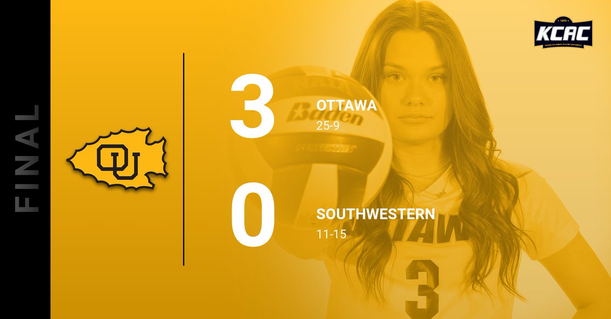 .<a href="/OttawaVB2/">Ottawa Volleyball</a> moves on to the KCAC Tournament Semifinals with a 3-0; 25-11, 25-19, 25-12; win over <a href="/BuilderVB/">SC Volleyball</a>. Ottawa will play the winner of the Bethel/Saint Mary match at 1:30pm. #BraveNation #KCACscores