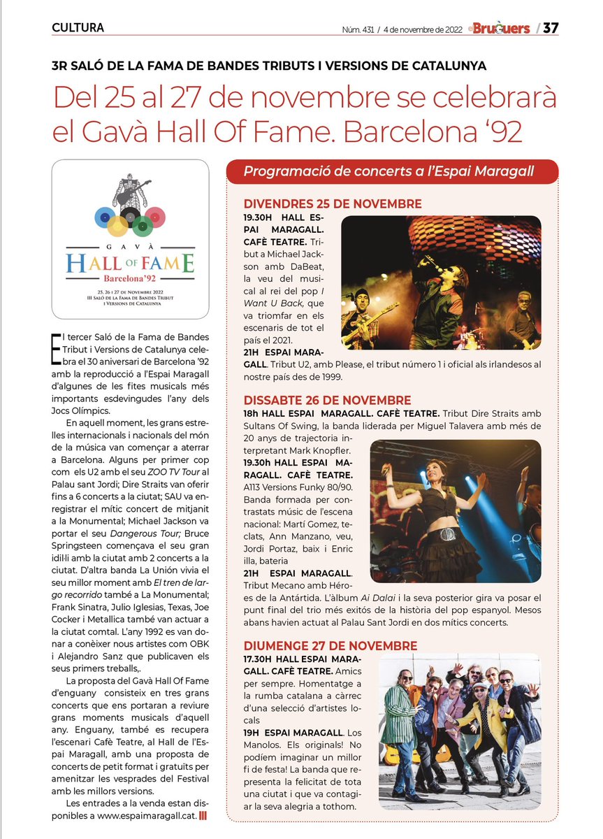 Gràcies <a href="/elbruguers/">El Bruguers</a> per l’espai dedicat al festival d’enguany i ajudar-nos a arribar a tots els gavanencs!! 
#Gavà #MusicFestival #TributeBands