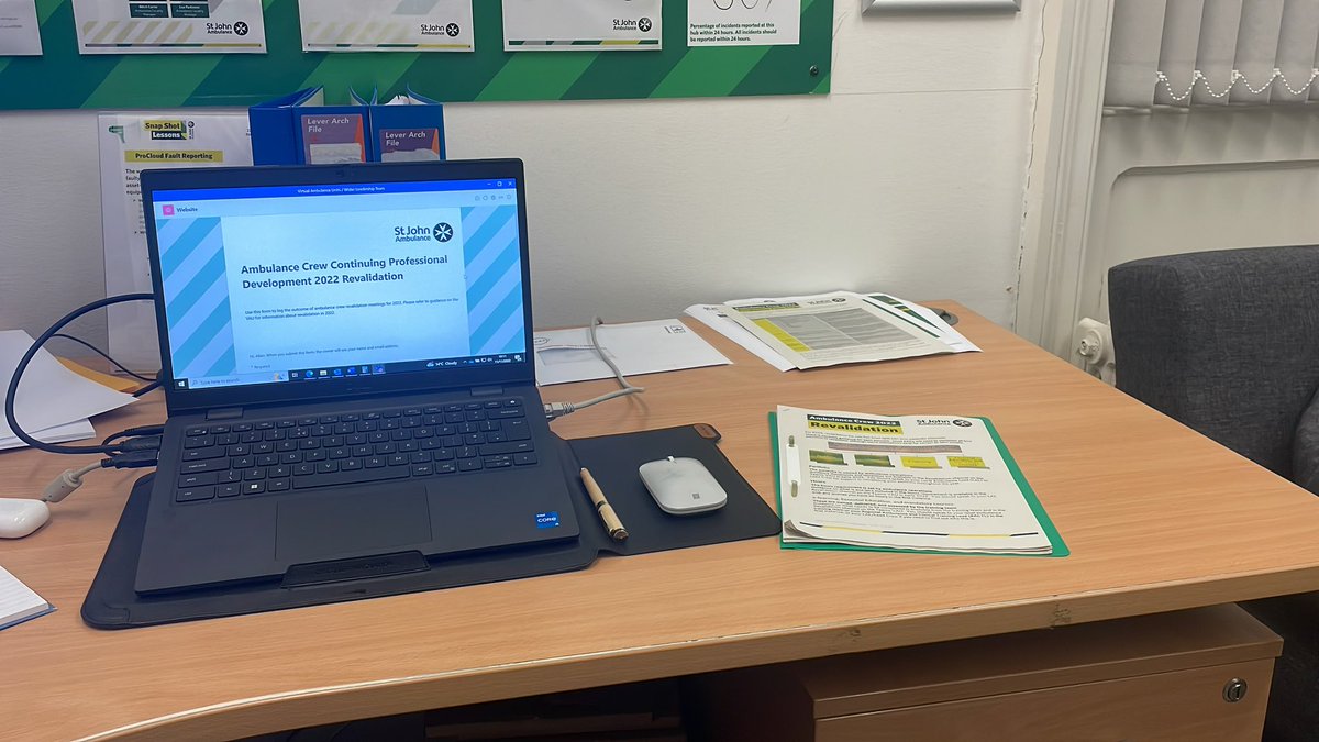 Our DAL @alarcher1981 is 6 hours into a 9 hour revalidation portfolio drop in surgery at Preston’s Ambulance Hub ensuring the continued high standard of all #CAL Emergency Ambulance Crews for 2023. Same thing at Carlisle &amp; Kendal tomorrow. #commitment