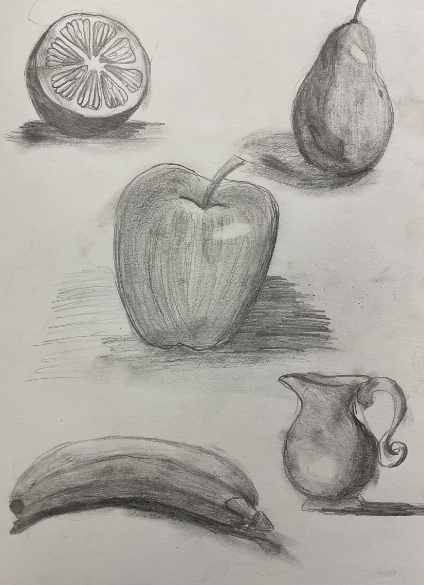 Amazing shading technique by Year 6 @shughes162 @EgertonPrimary @Knutsfordac #Artists 🍏🍋🍒🍶