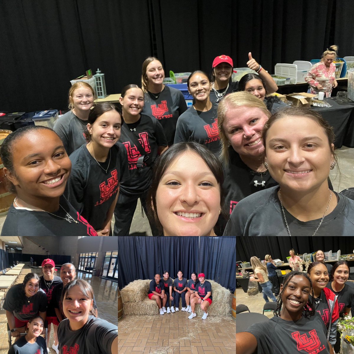 LamarSoftball's tweet photo. Our Cardinals are back at it helping set up for the SETX Cattle Baronβs Ball. We love supporting our SETX Community. #WeAreLU #CommunityCards https://t.co/Y3e3GHXuWX