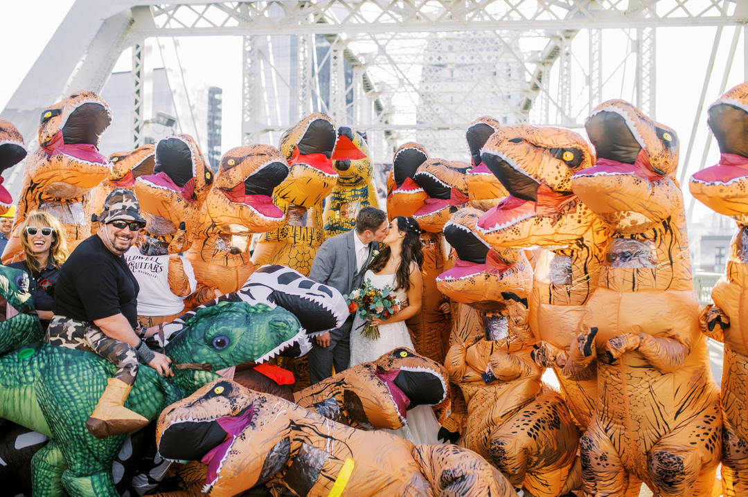 DetailsNash's tweet photo. Honestly, might be one of our best shots to date. Dinosaurs make everything better, even weddings. Our new blog post is LIVE, showcasing all of the goodness Ashton + Ryan's wedding @thebridgebuilding
Link in bio! 

#detailsnashville #nashvilleweddingphotographer #Nashvillewedding https://t.co/0mtIxpdbL6