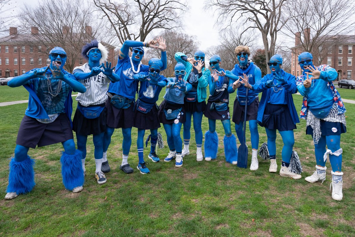 phillipsacademy's tweet photo. BIG BLUE Spirit Day!! 💙🎶🧢🩴🧦👕🧥🐬💧🪁🚙 All blue, all day! Tomorrow we #WrecktheEx #PhillipsRivalry #Andover #PhillipsAcademy https://t.co/bViwmLuJek