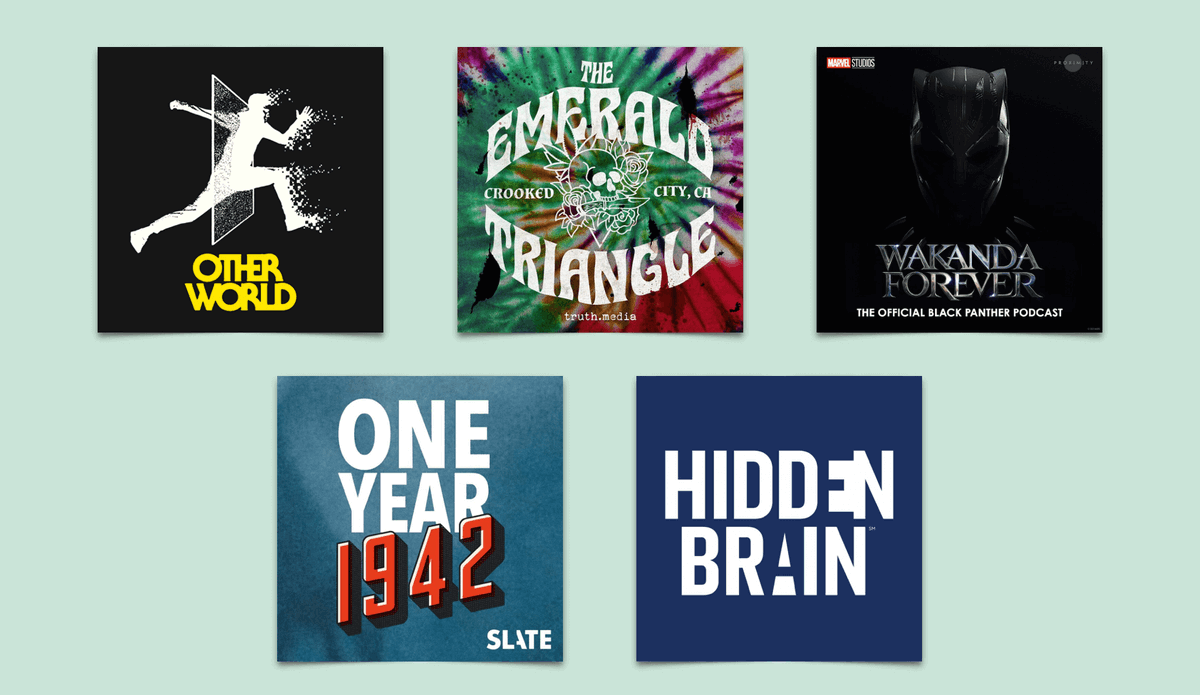 Pod_Review's tweet photo. This week's recommended listens:

- Otherworld (@jackdwagner)
- Wakanda Forever
- @HiddenBrain
- Crooked City: The Emerald Triangle
- One Year (@SlatePodcasts)

Listen and subscribe: https://t.co/FIyPKI2QPS https://t.co/fdWbAN5iKJ