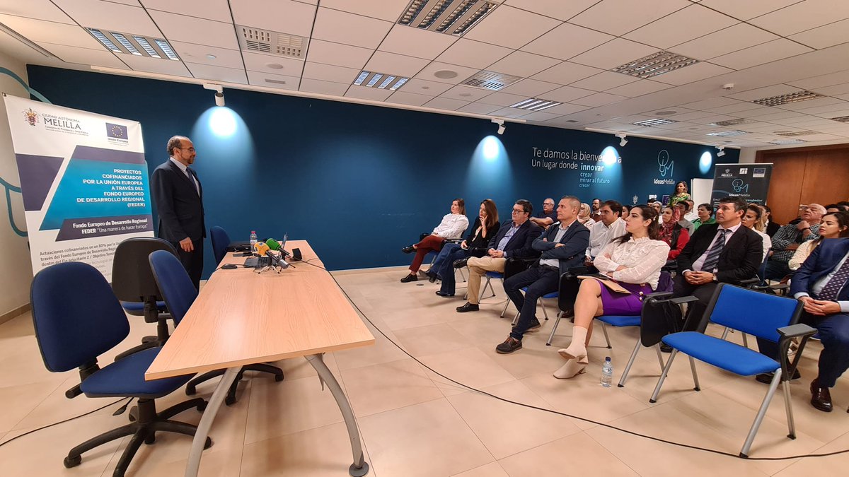 cope_melilla's tweet photo. Impartido por @Seriform, se trata de un proyecto cofinanciado en un 80% por el Fondo Europeo de Desarrollo Regional (FEDER) y gestionado por la Consejería de Presidencia y Administración Pública a través de la Dirección General de Sociedad de la Información #Melilla https://t.co/zfUQ6KIzu6