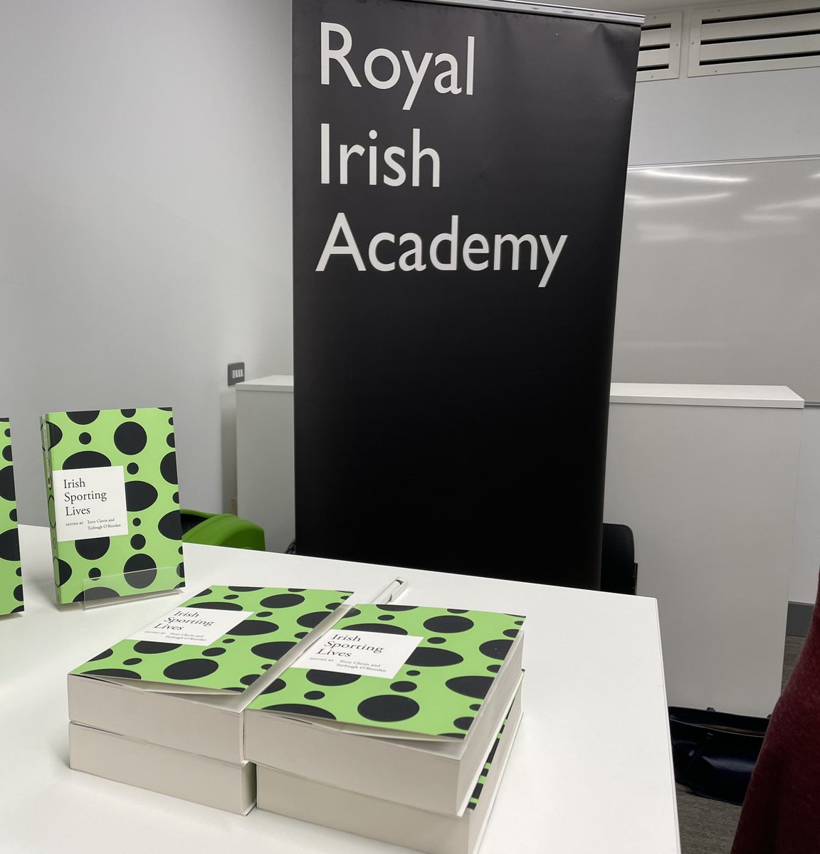 osborne_carol's tweet photo. Shaping up for a book launch @DIB_RIA Irish Sporting Lives #ISL22 https://t.co/zYFpyDjPu3