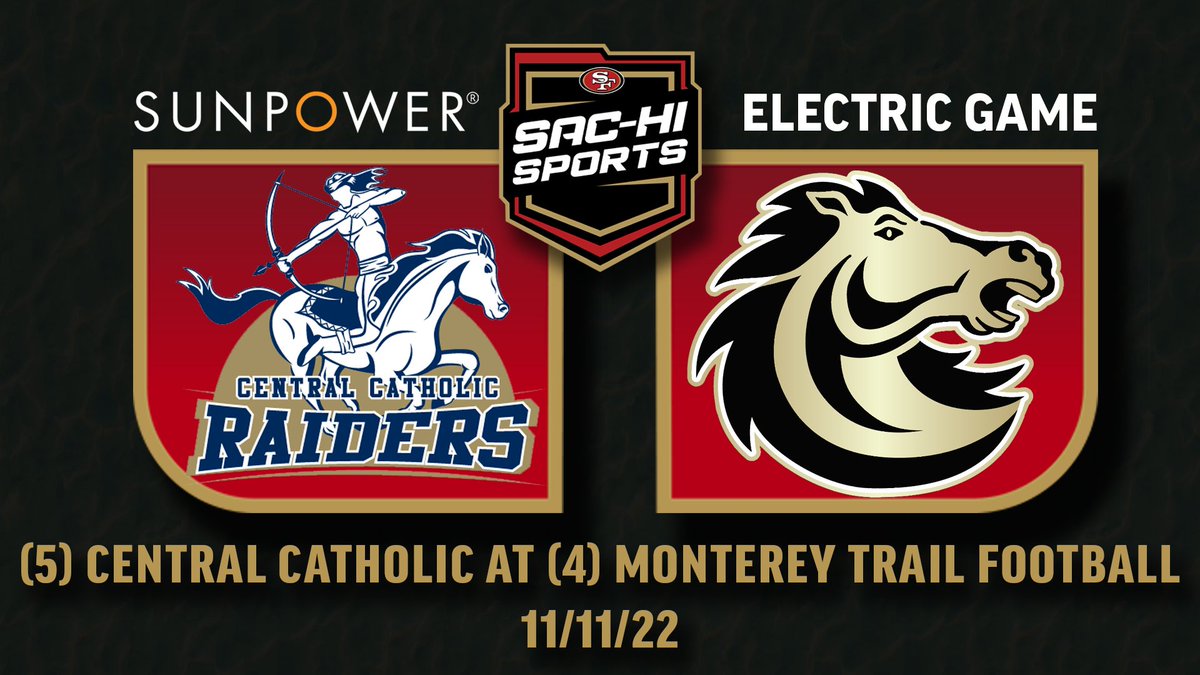 BIG GAME TONIGHT!! 5th-seeded Central Catholic visits 4th-seeded Monterey Trail in the @cifsjs D1 quarters! I'll be there for one of @49ersSacHi Sports' Sunpower Electric⚡Games! I anticipate this to be one of best, if not THE BEST, games of the week! See you out there!