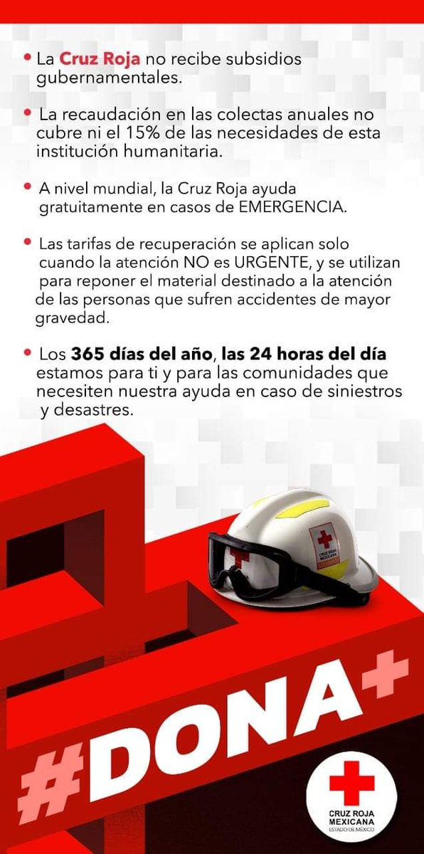 #SabíasQue la Cruz Roja NO recibe subsidios gubernamentales. 

Si puedes hacerlo, #Dona +.
#ColectaNacional2022