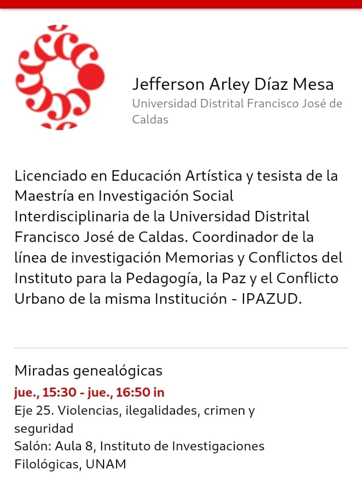 maestriainv's tweet photo. #OrgulloMISI 📣📣📣 felicitamos a Jefferson Arley Díaz tesista de la linea de Lenguaje, Comunicación y Cultura e investigador del @Ipazud por su participación en el VIII Congreso Nacional Ciencias Sociales en Ciudad de México. somos @FCEdistrital @udistrital https://t.co/3Acr3KQ1dK