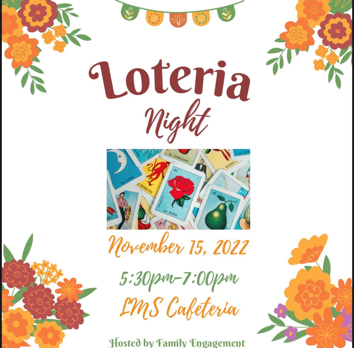 Trena_JamisonC's tweet photo. Please join us for Loteria night. We’ll have some pan dulce and coffee for this cool weather we’ll be getting https://t.co/q0akP3So49
