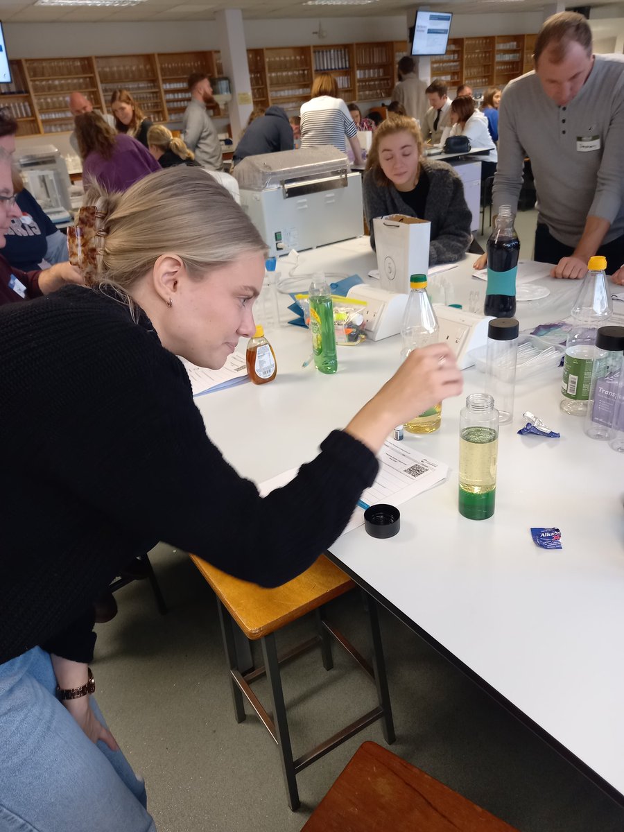 MrsBishop02's tweet photo. In our "element" today. A full day in the lab exploring Science with RSC and local WAU Coordinators. @Dr_JoBro #pgceprimary https://t.co/ZAaHQN5ZkE