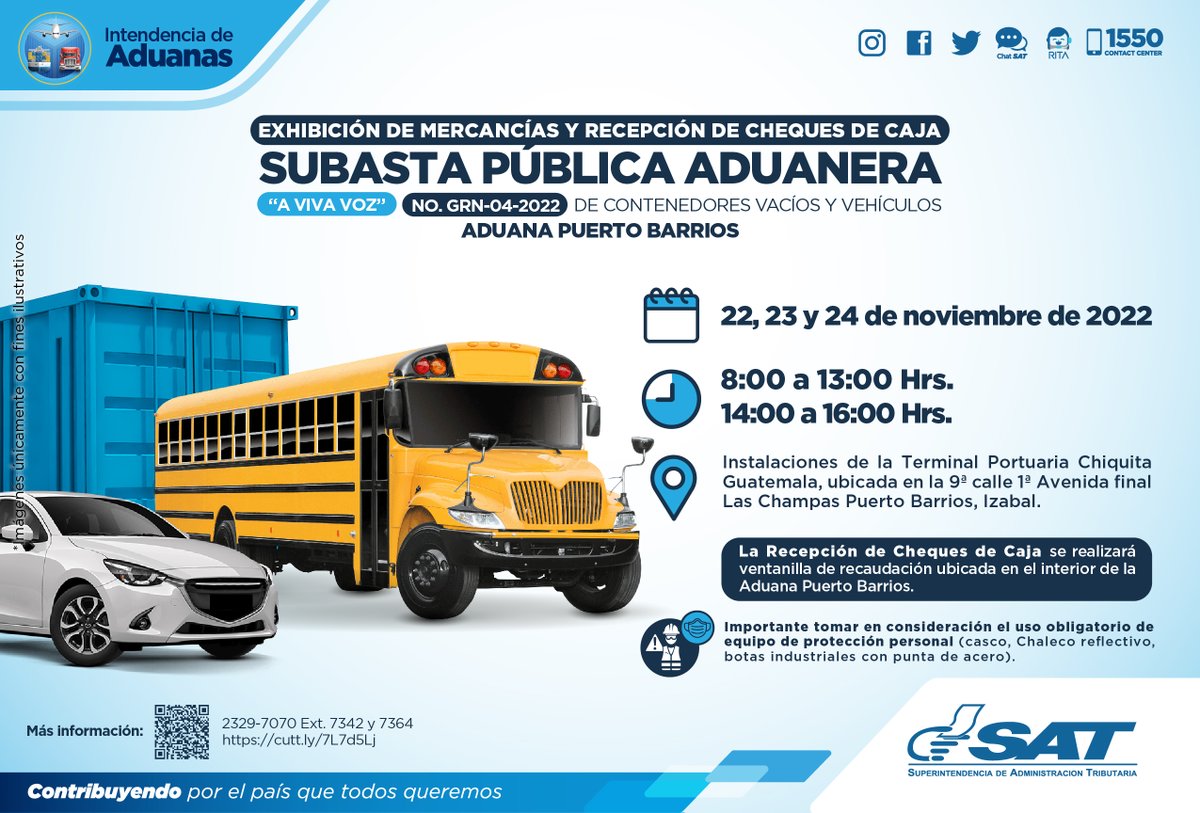 SAT Guatemala on Twitter "Participa en la Subasta Pública Aduanera de