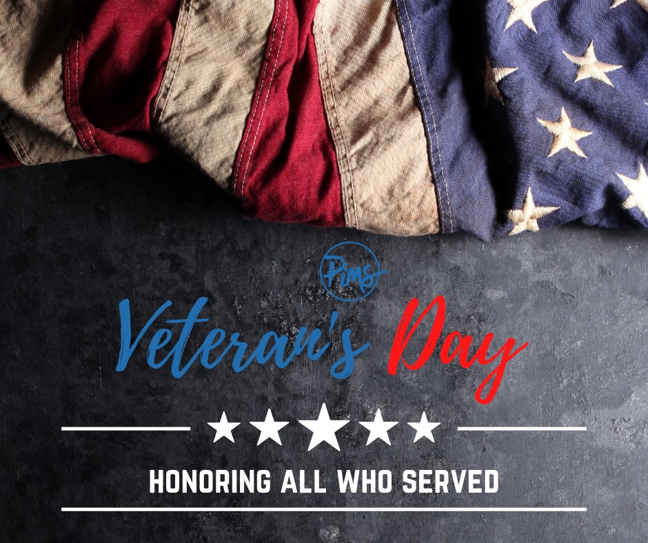 PIMS5808's tweet image. Make sure you thank a Veteran today! 
#HappyVeteransDay2022 from all of us at PIMS. 💚