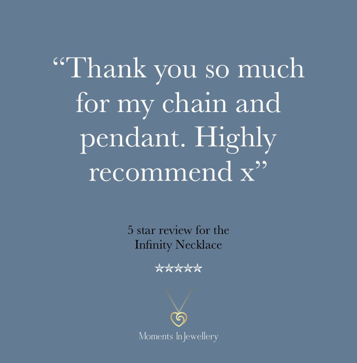 Moments_In_J's tweet photo. ⭐️ 5 star customer review ⭐️

A lovely review from one of our Etsy customers who purchased the Infinity Necklace. 

Take a look at our products on Etsy and feel free to get in touch with any queries you may have. 

https://t.co/6p8AYtrZvK

Made in the Jewellery Quarter 🤩 https://t.co/e9gBZDOyai