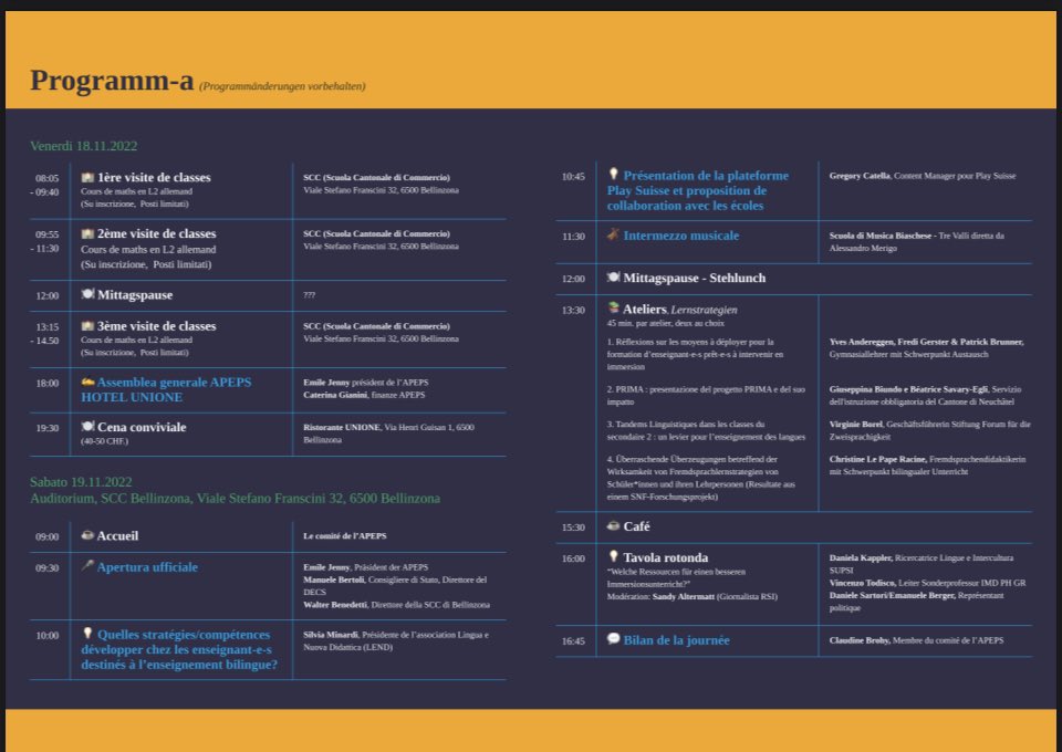 Next week in Bellinzona: #APEPS #bilingualism
