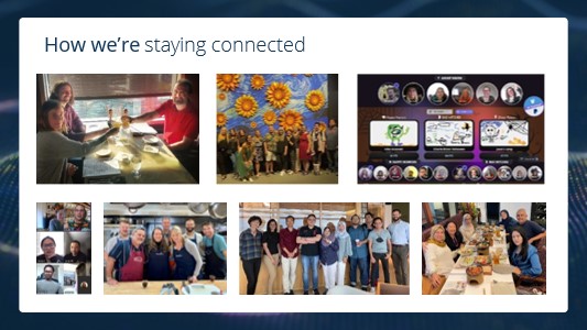InvisoCorp's tweet photo. We hosted our first truly hybrid All-Hands Meeting yesterday focusing on Employee Connection! Our Inviso Seattle area locals gathered for a fun in-person event and our remote team joined for an exciting virtual experience. #inviso #allhandsmeeting #employeeconnection #hybridworld https://t.co/i86u9o2Lv4