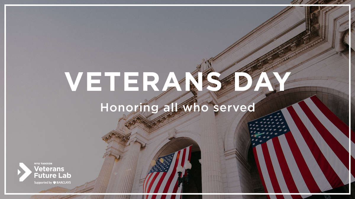 Happy #VeteransDay and thank you, from all of us at the NYU Tandon Veterans and Future Labs!