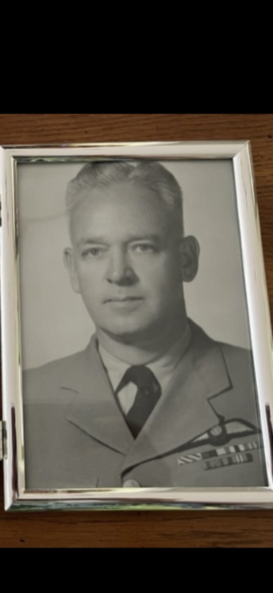 MichaelShanks's tweet photo. The second time on “Project Blue Book” playing a Canadian Air Vice Marshall. The picture beside it is of my grandfather J. Ross Murray, a navigator aboard “Friday the Thirteenth” Lancaster Bomber during WW2 for the RCAF #LestWeForget https://t.co/bPa0OhoyB1