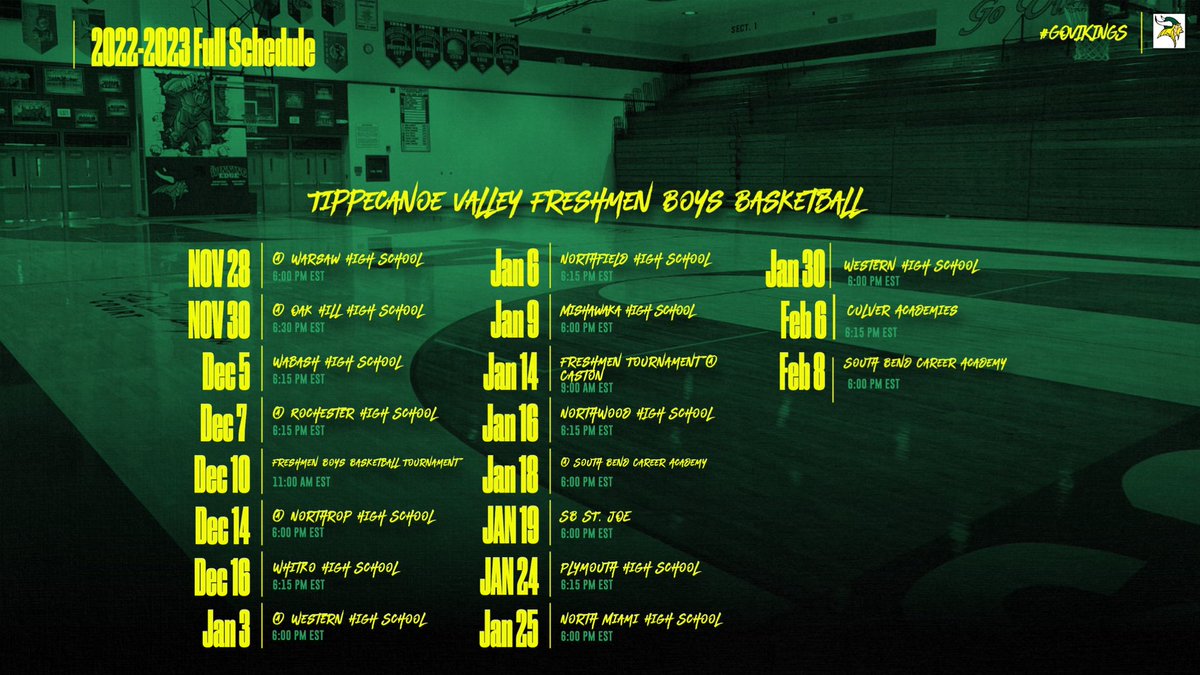TVVikingBball's tweet photo. Freshmen boys basketball team’s schedule. Come out and support these talented guys! https://t.co/Be6q939ld4
