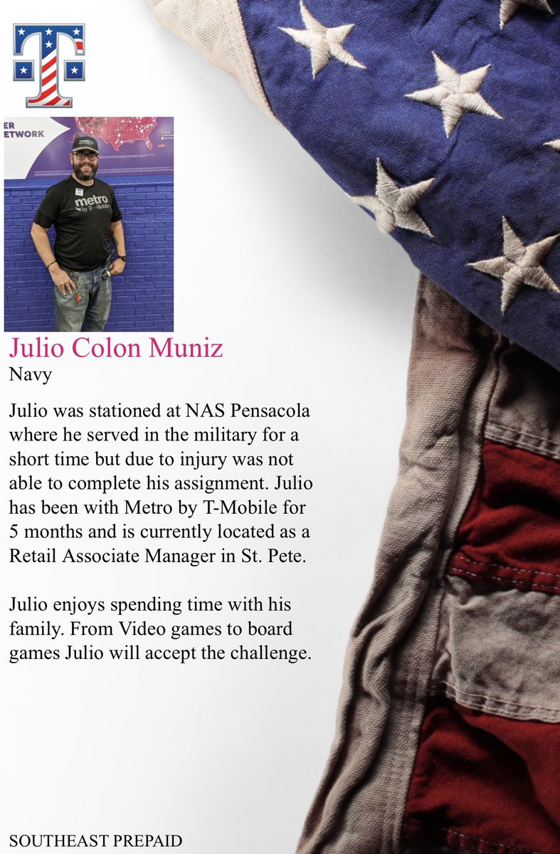 TonyCBerger's tweet image. Happy Veterans Day from the Southeast! Happy to spotlight RAM, Julio Colon Muniz for his service in the Navy! 🇺🇸 #MobilizeForService @AnnieG_FL @thayesnet