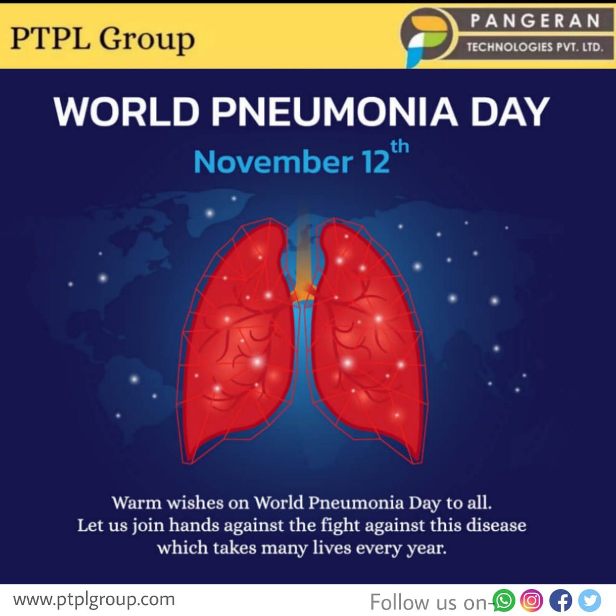 PangeranLtd's tweet photo. ✨✨ Pangeran Technologies wishes you World Pneumonia Day ✨✨
#pangerantechnologies #itserviceproviderinnagpur #bestitserviceprovider #itserviceproviderindhantoli #dayoftheyear #worldpneumoniaday #respiratorydisorder #lungs #contagiousdisease #preventable #itcompany #itproblem https://t.co/JDTJBgJThD