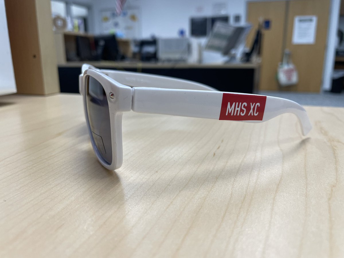 Thanks <a href="/drjinks/">Dr. Susan Jinks</a> and your cricut for personalizing our <a href="/MeridianHS_XC/">Mustang XC</a> sunglasses. We are ready for states!