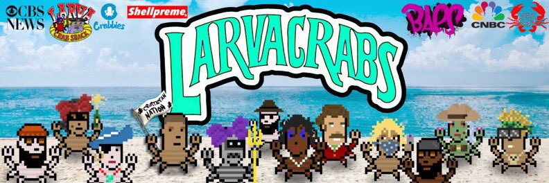 THEELARVACRABS's tweet photo. We’ve taken a dead project and turned into a fun NFT experience in less than a year. We’re releasing real life tangible products as well as on chain utility besides the NFT. Get ready for games and animated stories of the crabs past and future soon. #YEECLAW #LARVACRABS ❗️❗️❗️🦀 https://t.co/FI2pmlWxDT