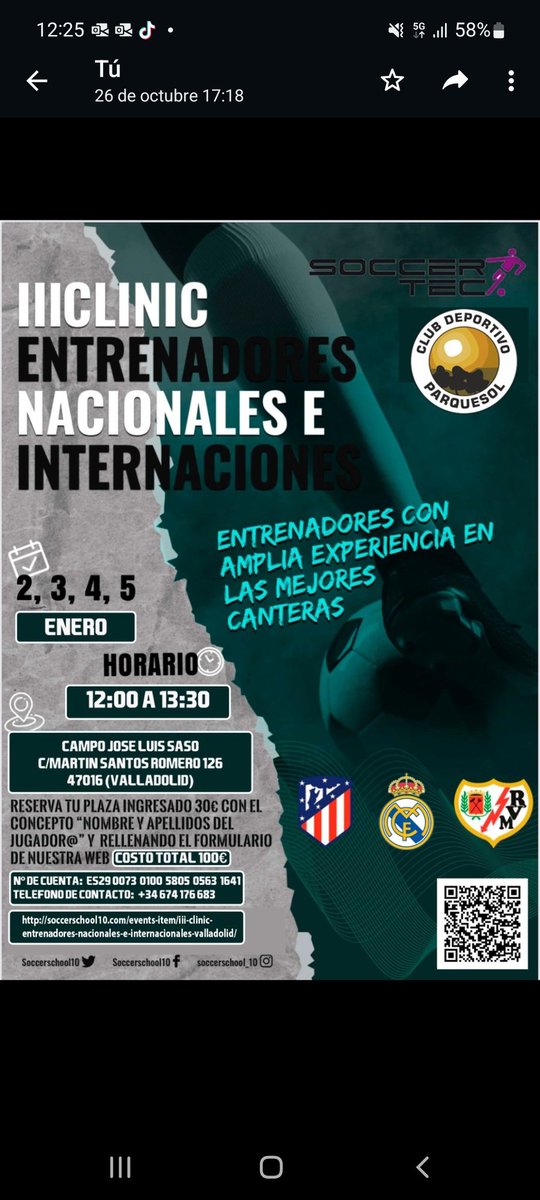 Soccerschool10's tweet photo. Amigos de @valladolid, un año más,  allí estaremos estas navidades con vosotros. 
Amplia información en el 674176683 https://t.co/AeB47V0Jbr