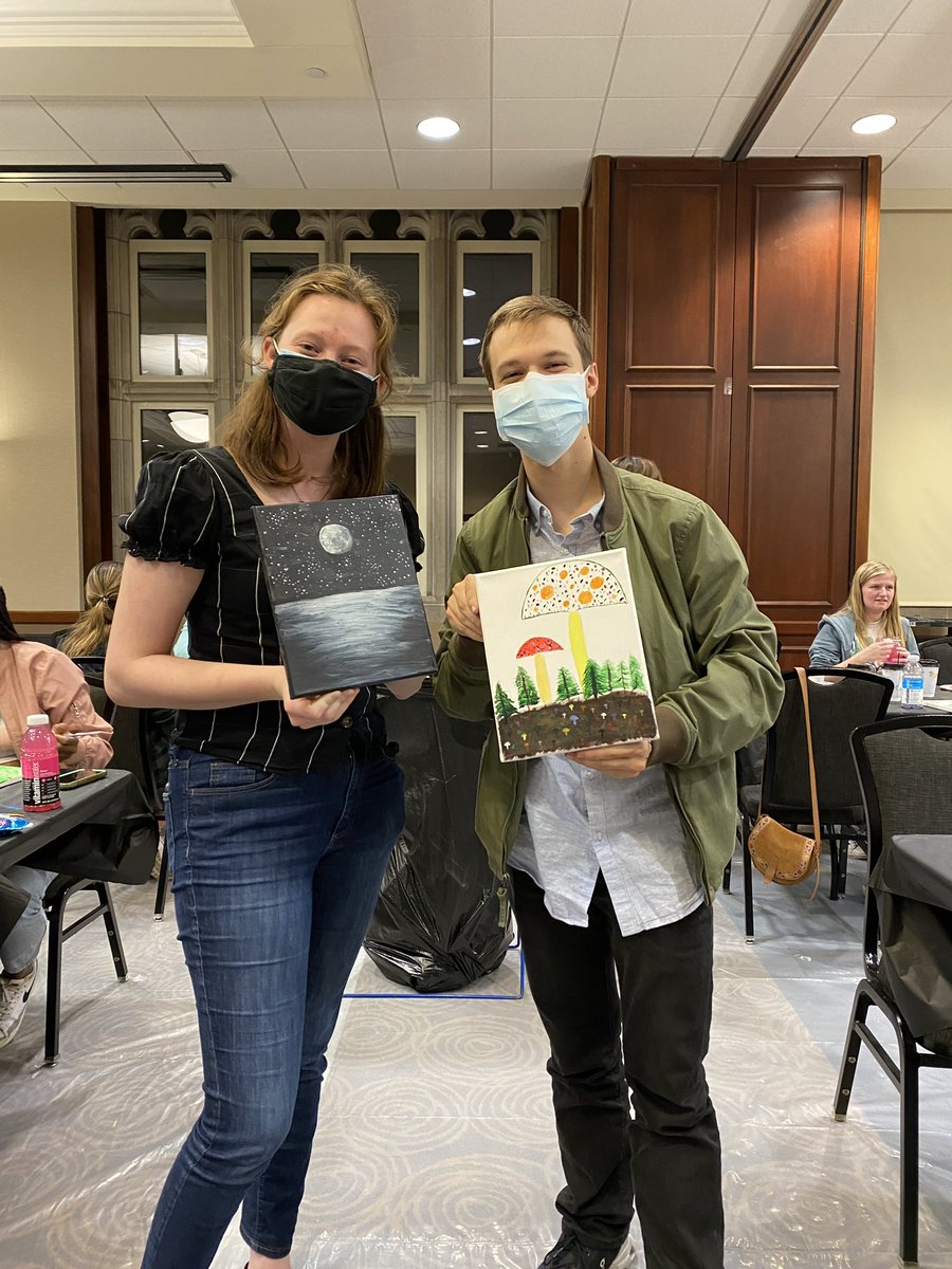 StuffToDoAtMU's tweet image. The coffee pot may have run dry, but we hope you all are enjoying your new pieces of art 🖼️ Take a look at these beautiful creations from Coffee and Canvas!