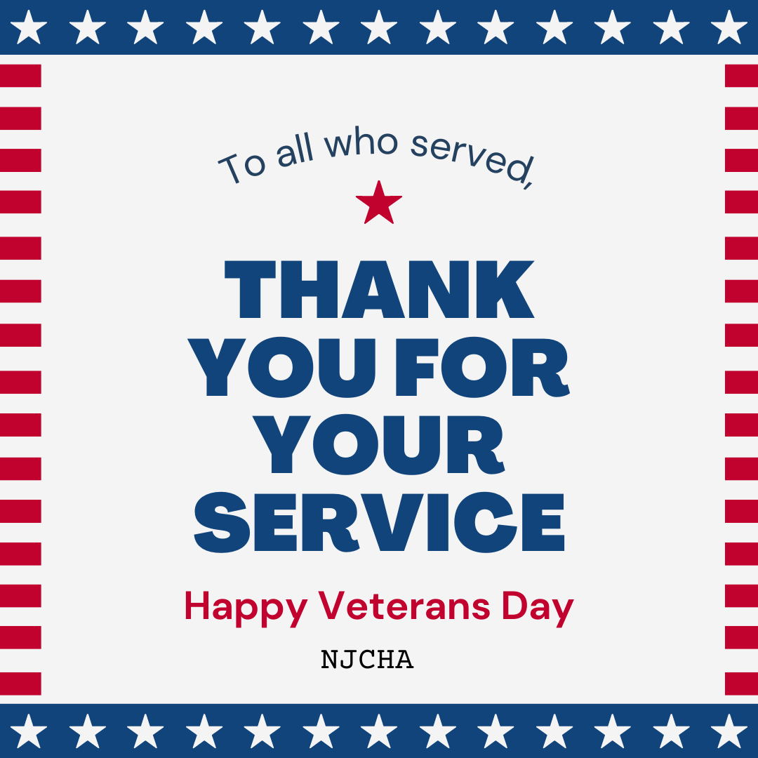 NJCHA's tweet image. To all our veterans, thank you for your service! Happy Veterans Day 🇺🇲 from all of us at NJCHA. 

#Veteransday #mentalhealthforveterans #heros #heal #help #service #united #together #unity #redbank #monmouthcounty