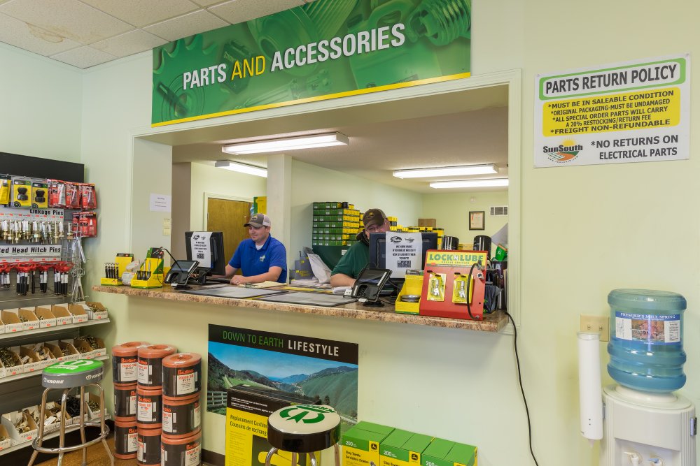 John Deere equipment works best with John Deere parts. Don't risk using off-brand! If you need parts, visit your local SunSouth. Find your nearest location at sunsouth.com/locations