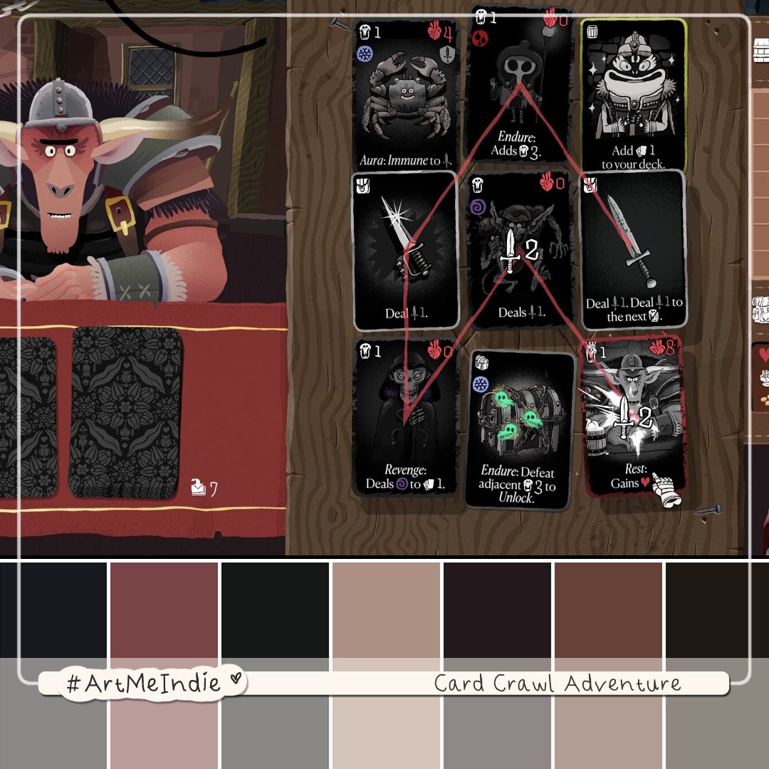 Art Me Indie / Color Feed of Indie Games (@artmeindie) on Twitter photo ๐ The Colors of #PitchYaGame // 11
๐จ An #IndieGame inspired #ColorPalette
๐ฎ Game: Card Crawl Adventure
๐ The #GameDev: <a href="/tinytouchtales/">Arnold Rauers</a>
-//-
#Art #IndieGames #GameDev #IndieGameDev
#VideoGames #IndieDev ๐ The Colors of #PitchYaGame // 11
๐จ An #IndieGame inspired #ColorPalette
๐ฎ Game: Card Crawl Adventure
๐ The #GameDev: <a href="/tinytouchtales/">Arnold Rauers</a>
-//-
#Art #IndieGames #GameDev #IndieGameDev
#VideoGames #IndieDev