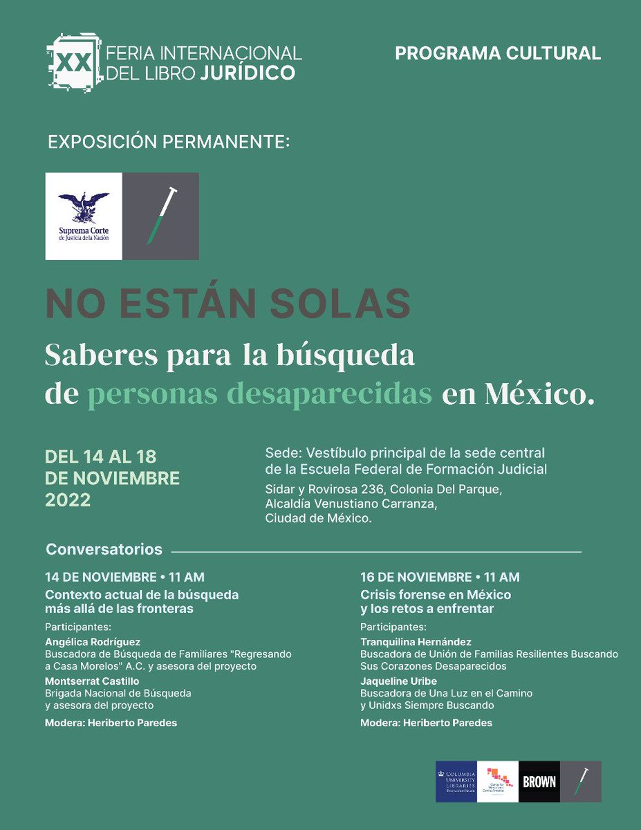 BSaurio's tweet photo. Tras mucho esfuerzo, finalmente vamos a presentar este proyecto, que no es sino la escucha y el aprendizaje de buscadoras de personas desaparecidas. Gracias a @azahua @RodCaballero @moniquitri y a @RabasaLa @SCJN @BrownInstitute #HastaEncontrarles https://t.co/QYIrenNuhJ