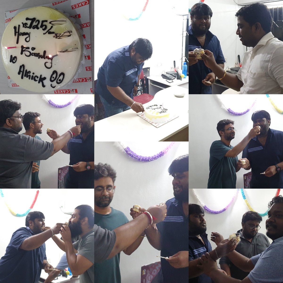 iamathickattu's tweet photo. Birthday Celebration In Office, 
Thanks To #Subash_anna #Sundar_anna #Arun_anna #Venki #Gowtham #Dhanapal_anna &amp; #officefriends 
#lightonmedia #samuthrainfrastructure #lycaneventsindiapvtlimited https://t.co/w6DBJDoBNQ