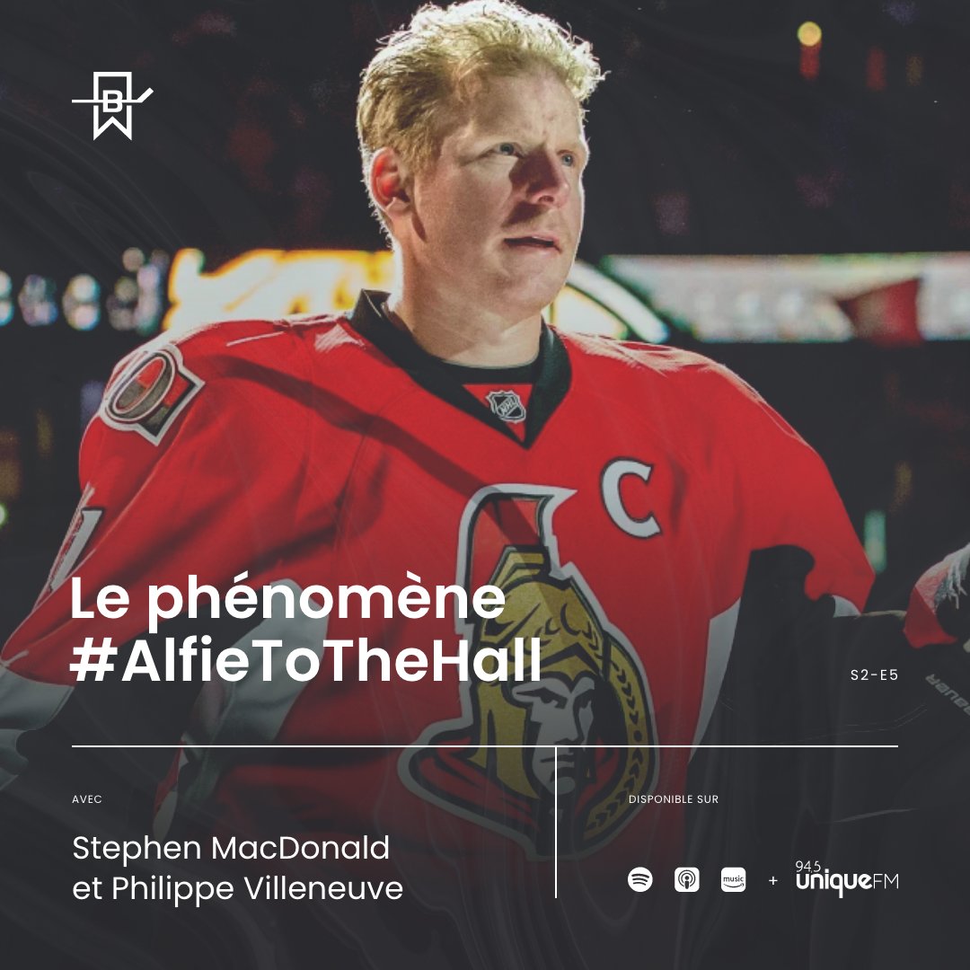 x - La Brigade (@labrigadepod) on Twitter photo La semaine prochaine, Alfie fera son entrée au Temple.
Pour en parler, on reçoit <a href="/StephenJMac/">Stephen J. MacDonald</a>, un des deux gars derrière l’initiative #AlfieToTheHall et on évalue la division Atlantique avec <a href="/Phil_Sens/">Philippe Villeneuve</a>.
🎧 Sur votre plateforme de podcast préférée
📻 À 17h via le @945UNIQUEFM La semaine prochaine, Alfie fera son entrée au Temple.
Pour en parler, on reçoit <a href="/StephenJMac/">Stephen J. MacDonald</a>, un des deux gars derrière l’initiative #AlfieToTheHall et on évalue la division Atlantique avec <a href="/Phil_Sens/">Philippe Villeneuve</a>.
🎧 Sur votre plateforme de podcast préférée
📻 À 17h via le @945UNIQUEFM